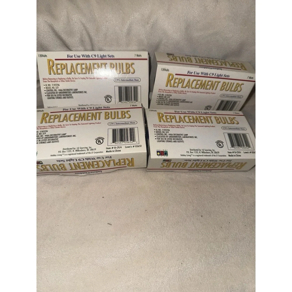Holiday Living C9 Light Set Replacement Bulbs Multi Color 7 Watts Lot Of 4 Boxes